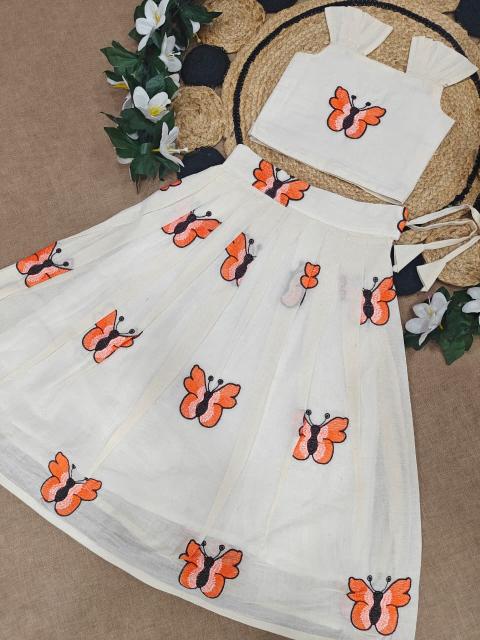 BUTTERFLY SUMMER KIDS Cotton White Kids clothing market in Surat